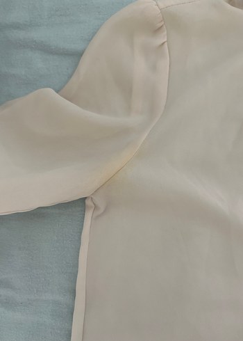 Diğer Pastel bej Drapeli Yüksek Yakalı Kadın Gömlek