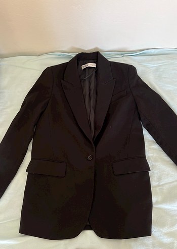Düğmeli Siyah Vatkalı Blazer Ceket