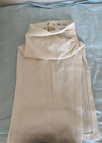 xs Beden beyaz Renk Beyaz Drape detaylı Yırtmaçlı Uzun Kadın Etek