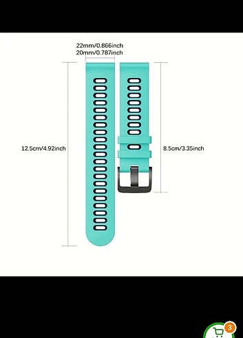  Beden Silikon Saat Kordonu 22mm 