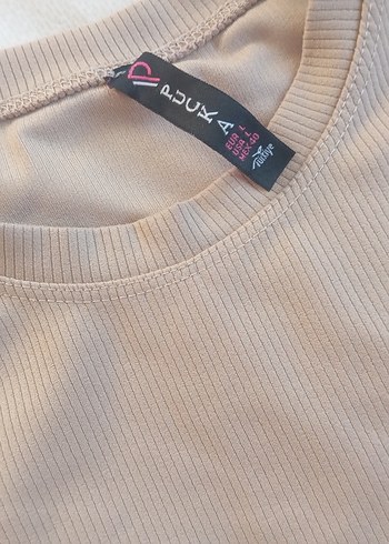 Diğer Bej Kadın Oversize Basic Tişört