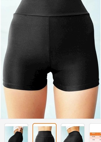 Kadın Siyah Yüksek Bel Mini Spor Şort - Görsel 2