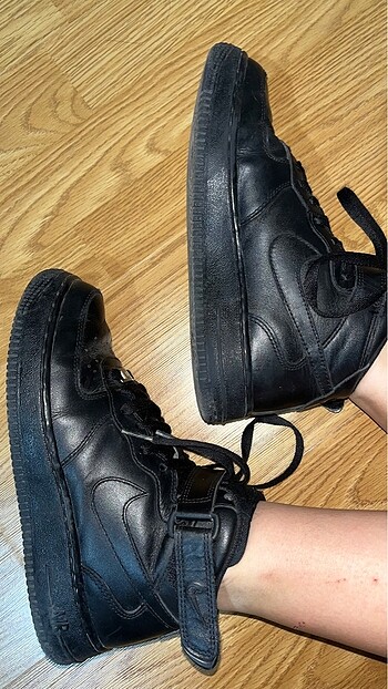 37,5 Beden NİKE Air Force 1 Mid Sneaker siyah boğazlı