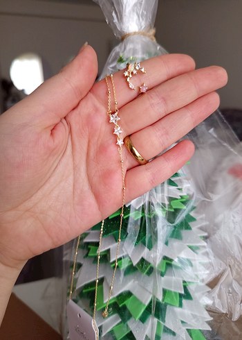 Altın Renkli Zincir Detaylı Kadın El Zinciri - Görsel 3