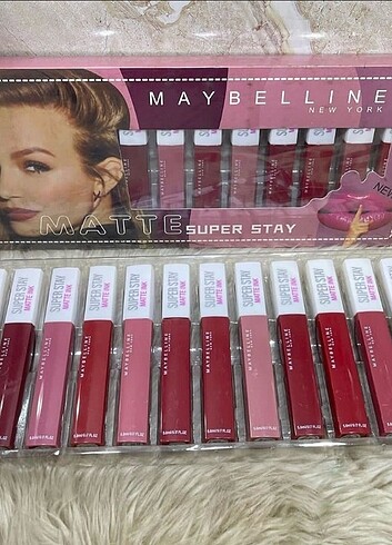 Maybelline 12'li likit rujlar 