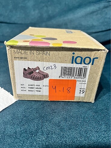 19 Beden pembe Renk Igor kız bebek sandalet orijinal