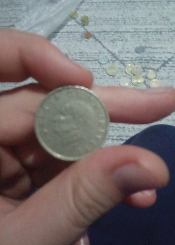 Gri Vintage 10 Bin Lira Madeni Para - Görsel 2