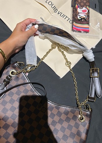Louis Vuitton marka zincir Detaylı Kahverengi Deri Kadın Çanta - Görsel 2
