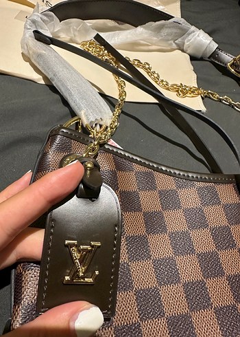Louis Vuitton marka zincir Detaylı Kahverengi Deri Kadın Çanta - Görsel 4