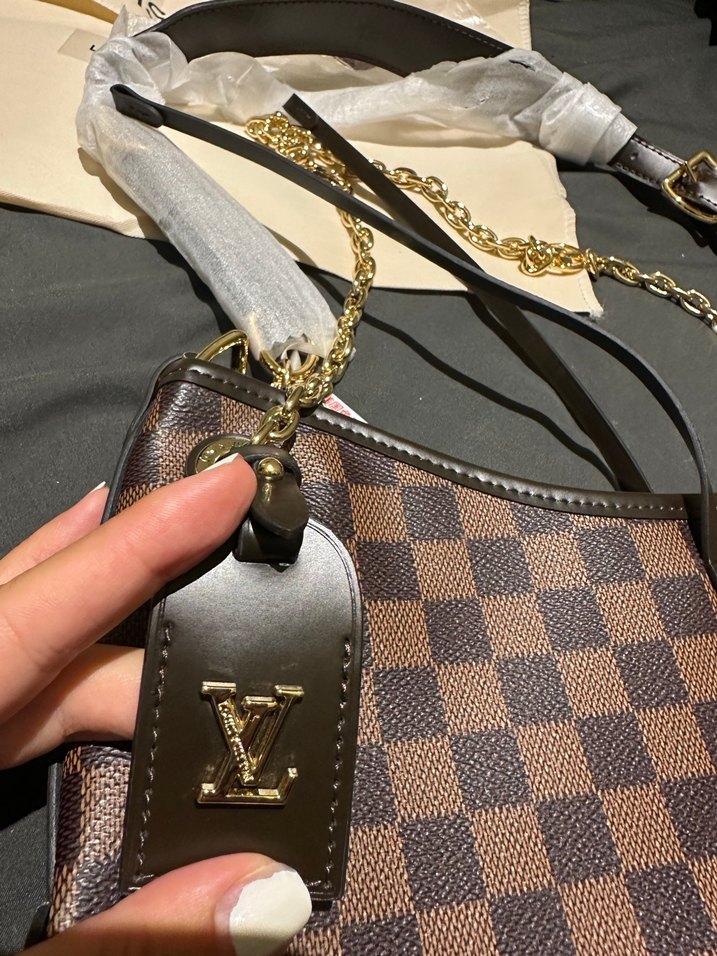 Louis Vuitton marka zincir Detaylı Kahverengi Deri Kadın Çanta - Görsel 4