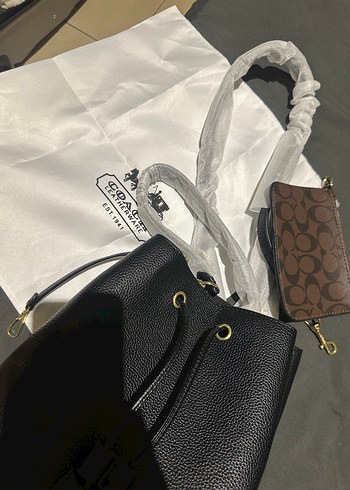 Coach marka Siyah Deri Kadın Çanta - Görsel 4