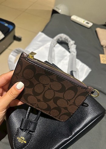 Coach marka Siyah Deri Kadın Çanta - Görsel 6