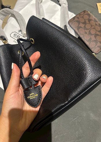 Coach marka Siyah Deri Kadın Çanta - Görsel 2