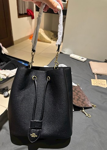 Coach marka Siyah Deri Kadın Çanta - Görsel 3