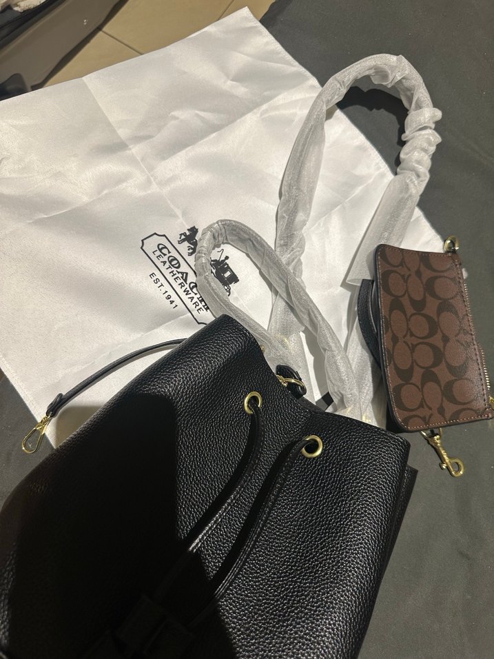 Coach marka Siyah Deri Kadın Çanta - Görsel 4