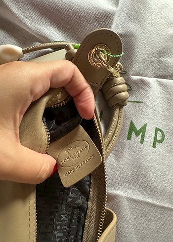 Bej Longchamp Deri Kadın Çanta Püsküllü Bohem - Görsel 2