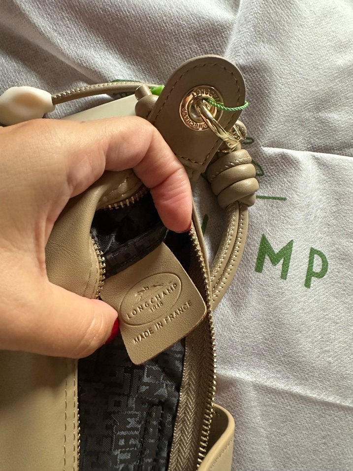 Bej Longchamp Deri Kadın Çanta Püsküllü Bohem - Görsel 2