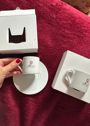Kütahya porselen Beyaz Fincan ve Tabak Seti - Görsel 4