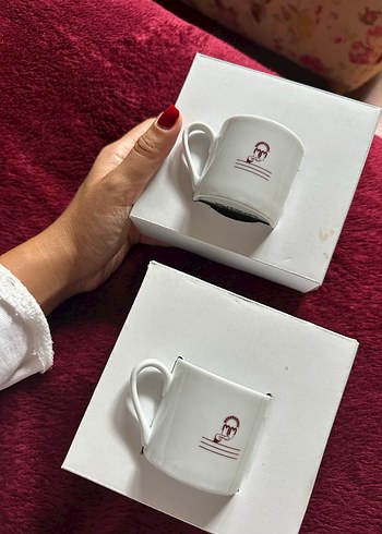 Kütahya porselen Beyaz Fincan ve Tabak Seti - Görsel 2