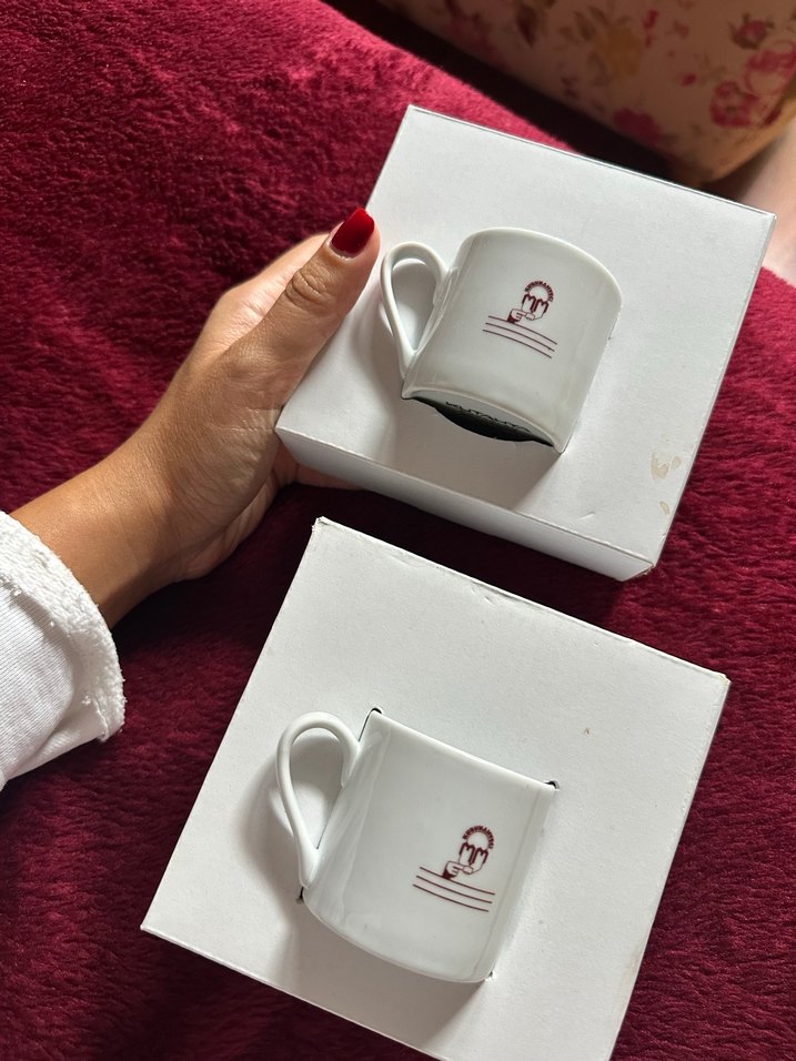 Kütahya porselen Beyaz Fincan ve Tabak Seti - Görsel 2