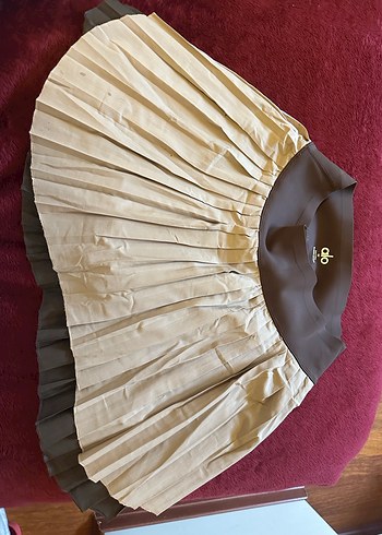 Alo marka Bej Pliseli Midi Kadın pileli spor Etek - Görsel 9