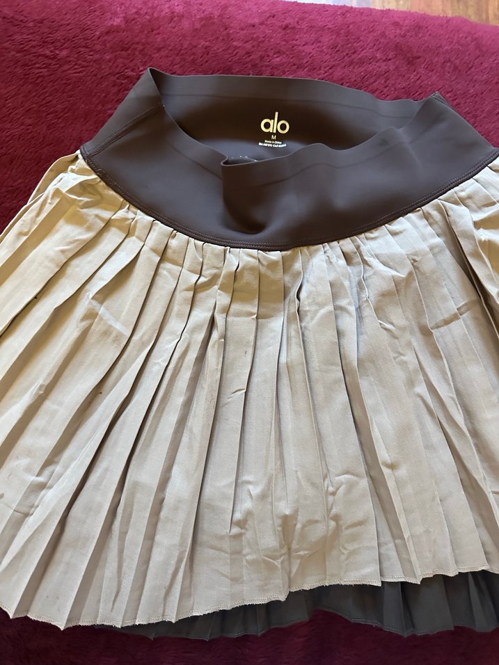 Alo marka Bej Pliseli Midi Kadın pileli spor Etek - Görsel 5