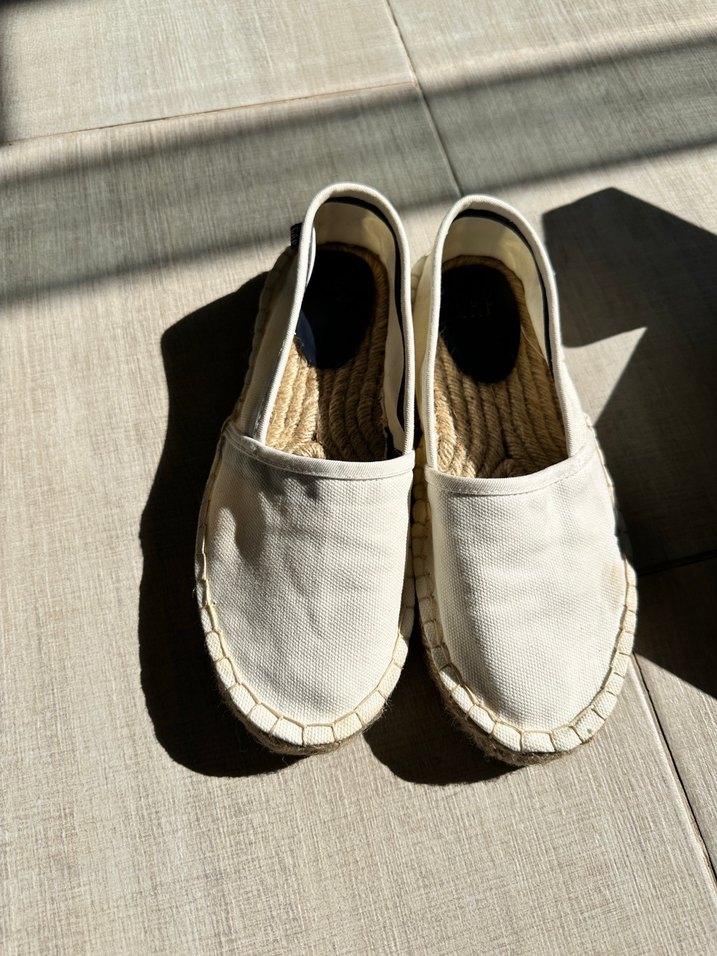 Beyaz Kadın Espadril Düz Taban - Görsel 2