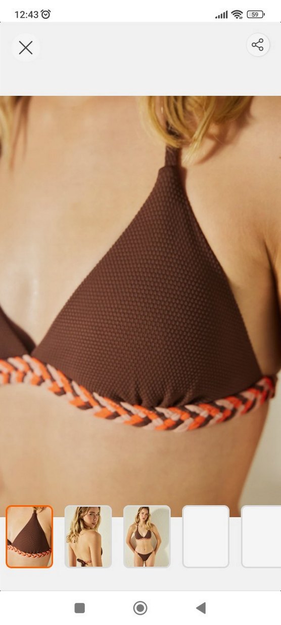 Penti Melasti Üçgen Fit Kahverengi Bikini Üstü - Görsel 2