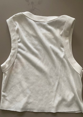 s Beden Baskılı Beyaz Mini Pamuklu Crop