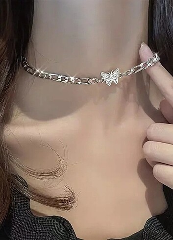  Beden kelebekli choker kolye 