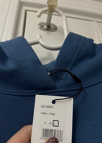 Kadın Mavi Kapüşonlu Salaş Sweatshirt - Görsel 2