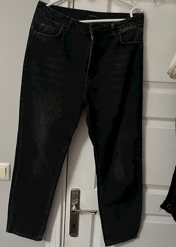 Siyah Normal Boy Kadın Denim Pantolon - Görsel 2