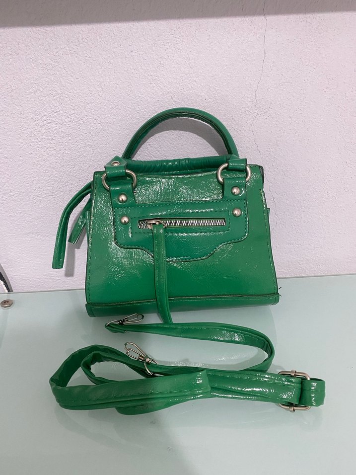 Yeşil Deri Kemerli Kadın Çanta - Görsel 3