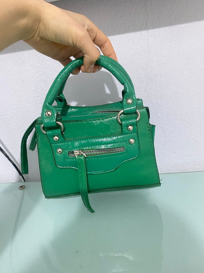 Yeşil Deri Kemerli Kadın Çanta - Görsel 4