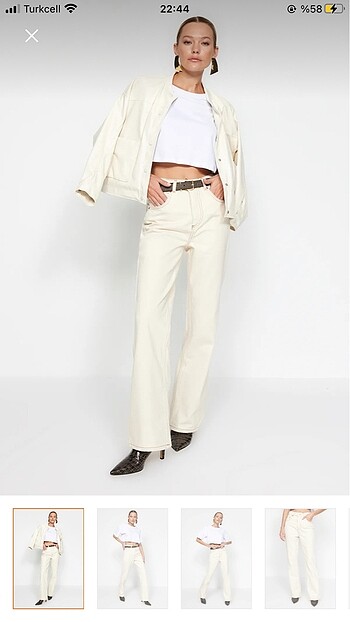 40 Beden Yüksek bel wide Leg jean