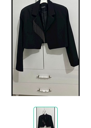 Zara Siyah Kisa Blazer Ceket