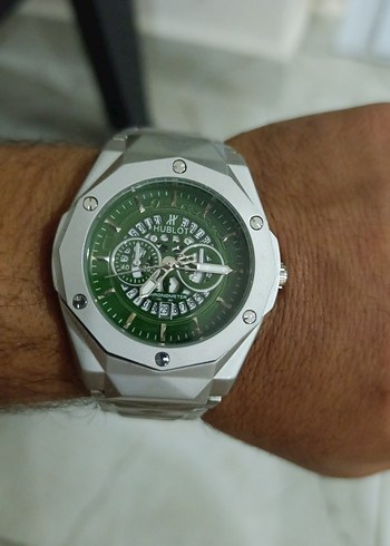 Hublot Erkek Gri ve Yeşil Saat - Görsel 5
