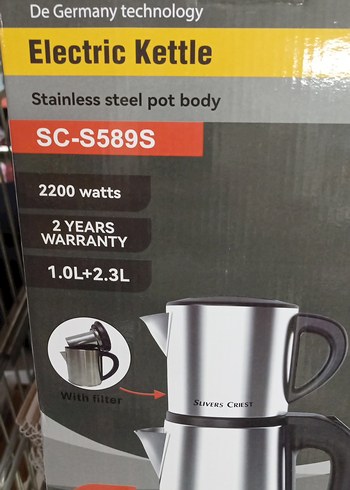 Sterling silver Slivers Cries Elektrikli Çay Makinesi Gri