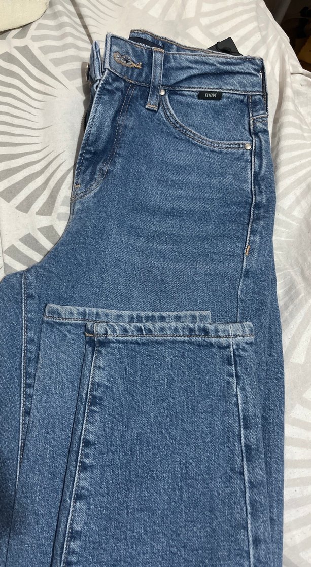 Mavi Regular Fit Düğmeli Denim Kadın Jean - Görsel 2