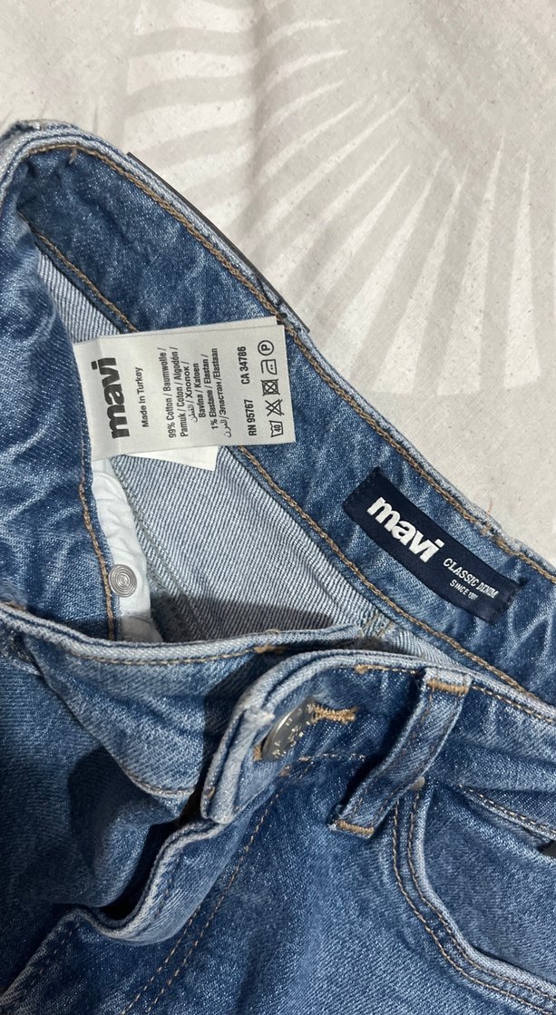 Mavi Regular Fit Düğmeli Denim Kadın Jean - Görsel 4
