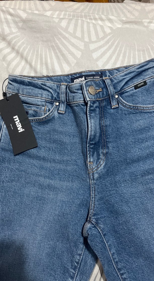Mavi Regular Fit Düğmeli Denim Kadın Jean - Görsel 3