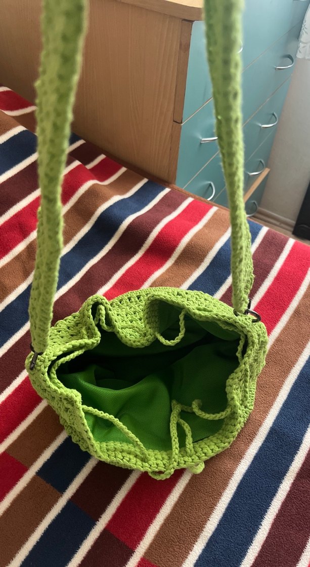 Örgü Yeşil Kadın Çanta el örmesi kaliteli - Görsel 5