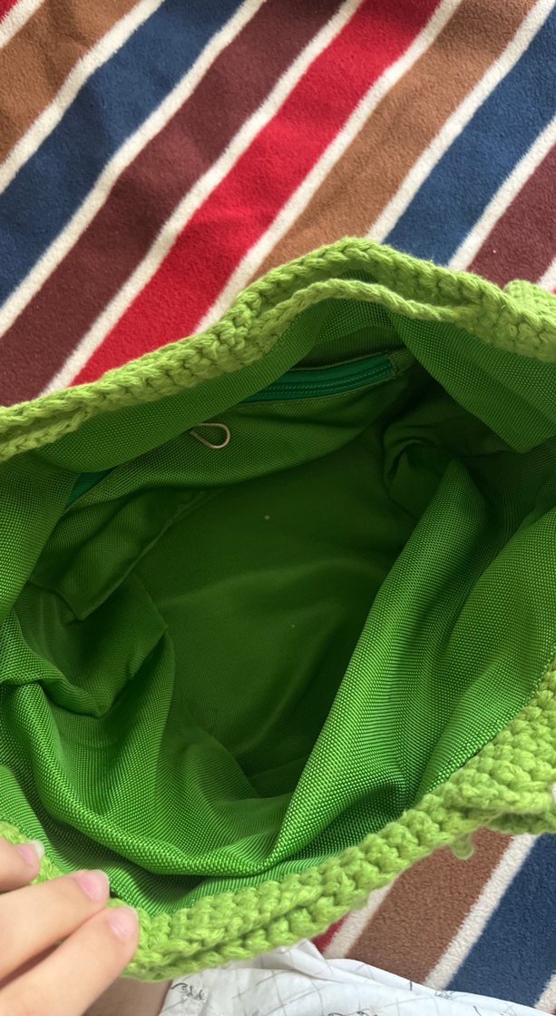 Örgü Yeşil Kadın Çanta el örmesi kaliteli - Görsel 2