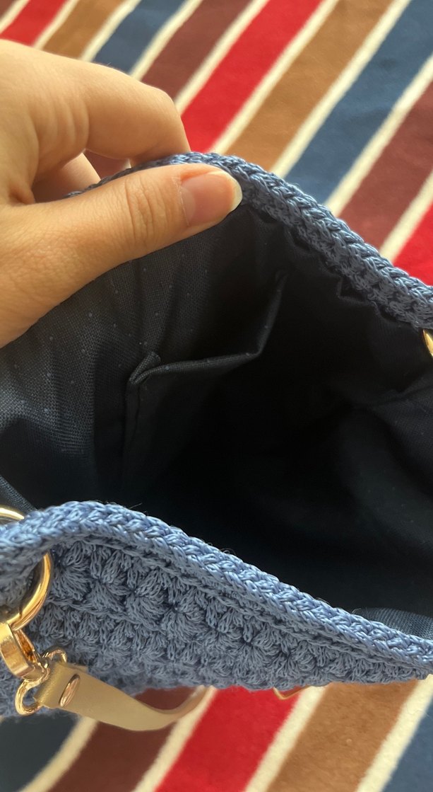 Mavi Örgü Kadın Çanta el örmesi - Görsel 3