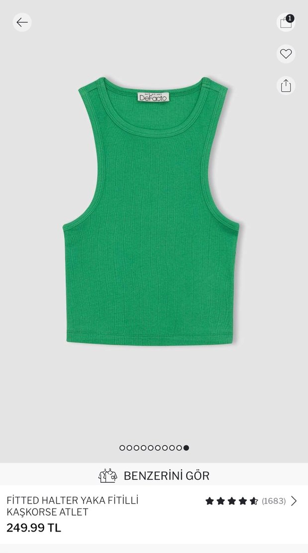 Kadın Yeşil Kolsuz Tişört - Görsel 4