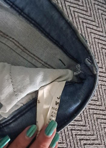 34 Beden Kadın Mavi Bol Kesim Kot Pantolon