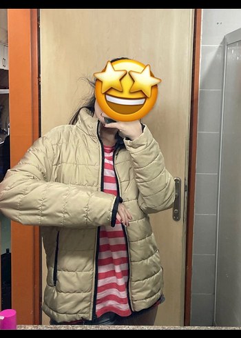 Camel Renk Fermuarlı Kadın Şişme Mont - Görsel 2