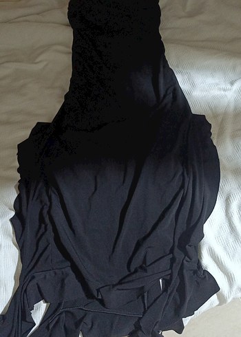 Siyah Straplez Uzun Gotik Elbise - Görsel 3