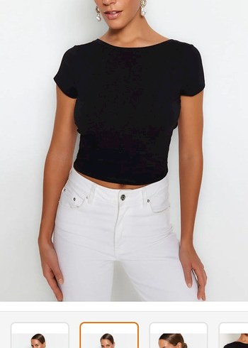 Siyah Kadın Basic Crop Top