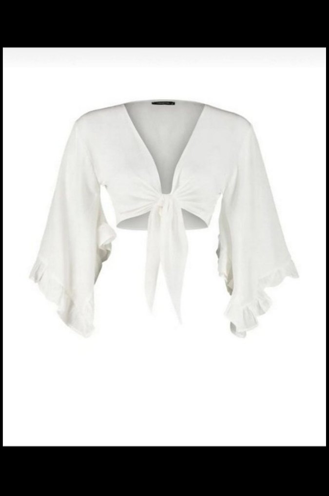 Bohem Beyaz Bağlamalı Mini Plaj Üstü - Görsel 2